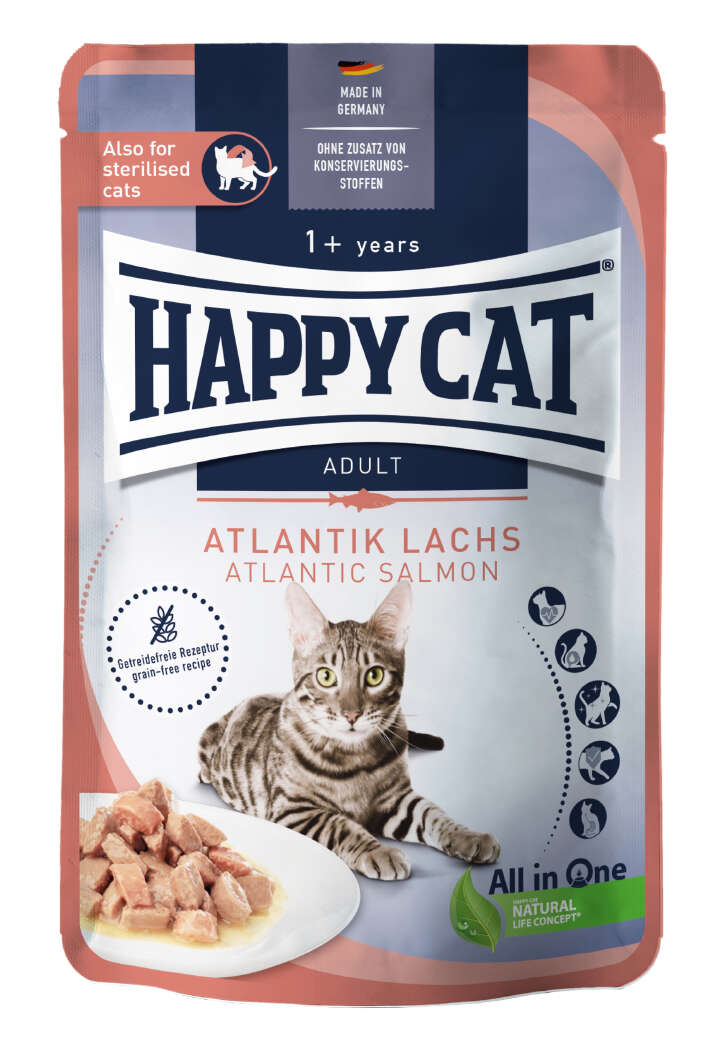 HAPPY CAT Katzen-Nassfutter Culinary Meat in Sauce Atlantik-Lachs